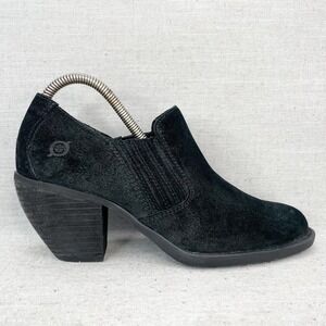 Born Boots Womens 8.5 Fredrika Bootie Shootie Black Suede Western Boho Heels‎